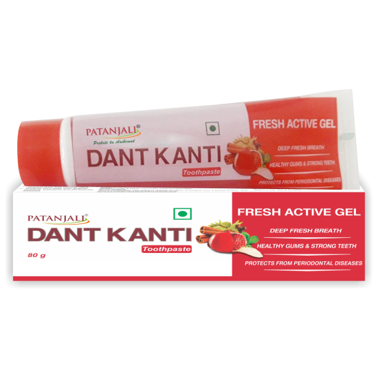 Patanjali Dant Kanti Fresh Active Gel 80 g - Refreshing Dental Care Solution