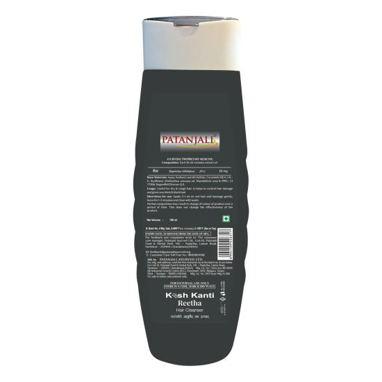 Patanjali Kesh Kanti Reetha Hair Cleanser 180 ml - Natural Herbal Hair Care