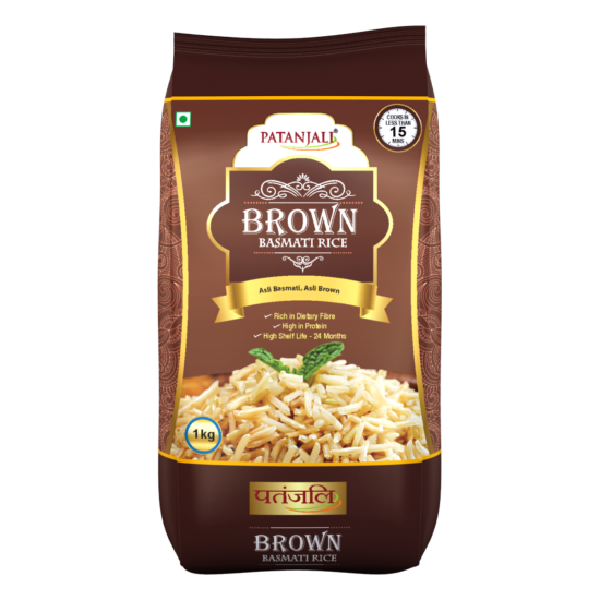 Patanjali Brown Rice Sona Masoori 1 kg - Premium Quality Brown Rice