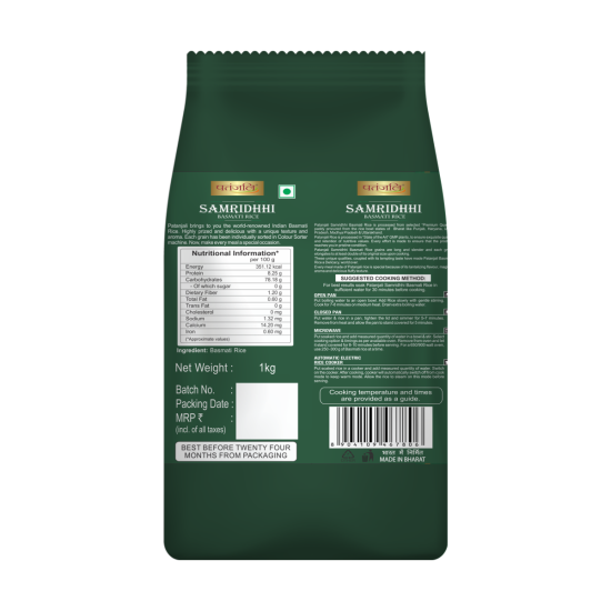 Patanjali Samridhhi Basmati Rice 1 kg - Premium Quality