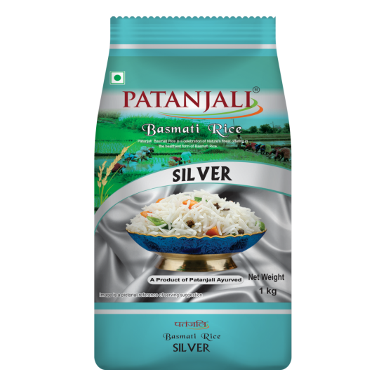 Patanjali Basmati Rice Silver 1 kg - Premium Quality Indian Rice
