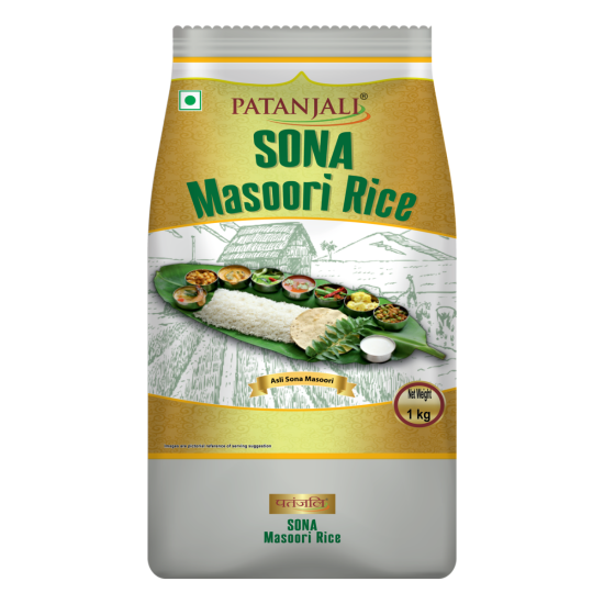 Patanjali Sona Masoori Rice 1 kg - Premium Quality Rice