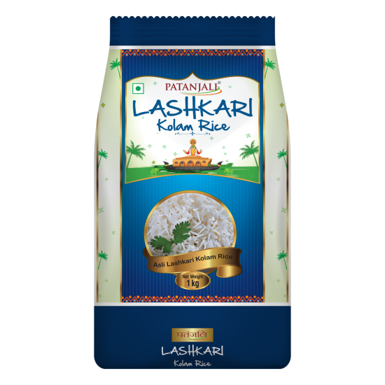 Patanjali Lashkari Kolam Rice 1 kg - Premium Quality for Exquisite Meals