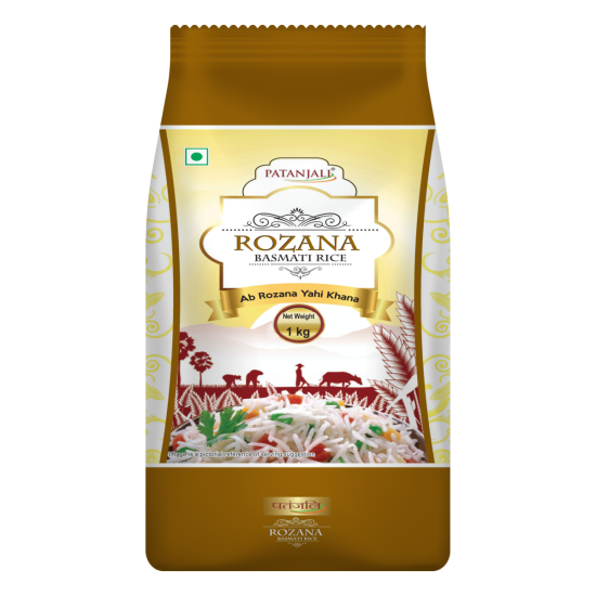 Patanjali Rozana Basmati Rice 1 kg - Premium Quality for Elegant Meals