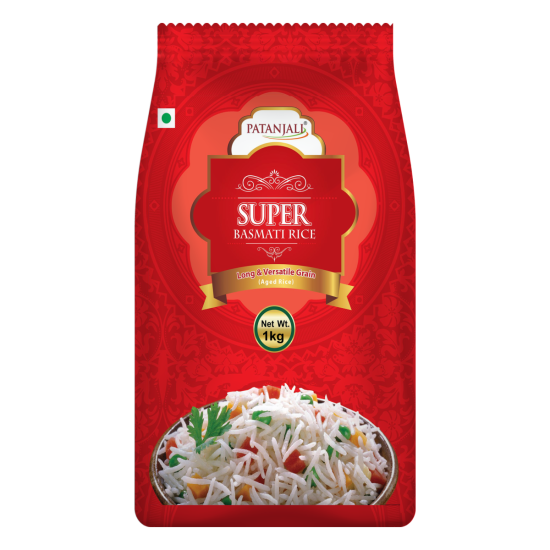 Patanjali Super Basmati Rice 1 kg - Premium Quality Long Grain