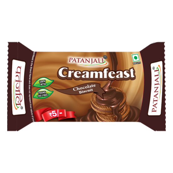 Patanjali Creamfeast Chocolate Biscuit 35 g - Rich & Creamy Delight
