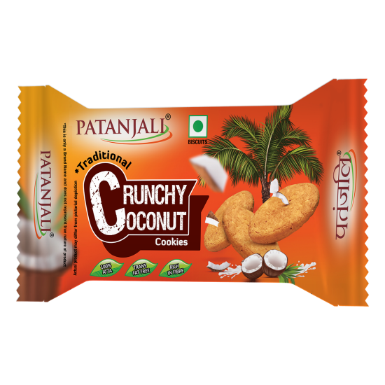 Patanjali Crunchy Coconut Cookies 40g - Delightful Coconut Flavor