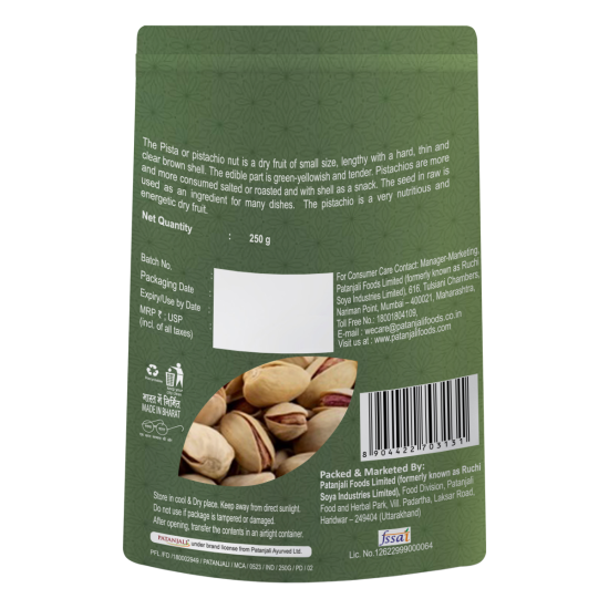 Patanjali Pista 250 g - Premium Quality & Nutritious Snack