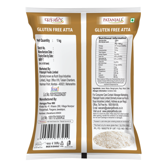 Patanjali Gluten Free Atta 1 kg - Wholesome Gluten-Free Flour