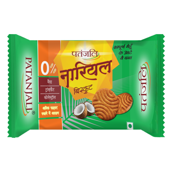 Patanjali Nariyal Biscuits 250g - Coconut Delight