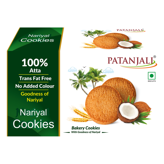 Patanjali Nariyal Cookies 200 g - Rich Coconut Flavor