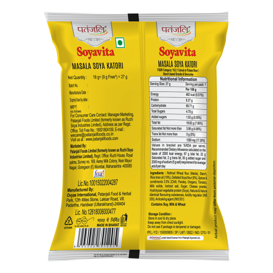 Patanjali Soyavita Masala Soya Katori - Flavorful & Nutritious Snack