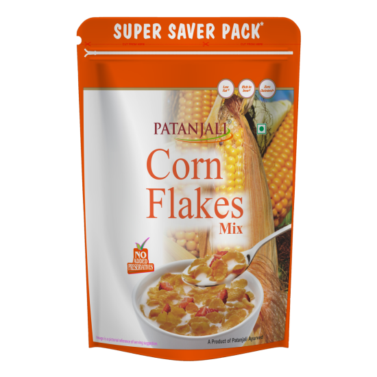 Patanjali Corn Flakes 875 g - Nutritious Breakfast Cereal