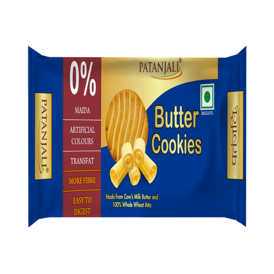Patanjali Butter Cookies 150g - Delightful Buttery Treats