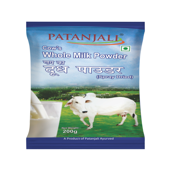 Patanjali Cow's Whole Milk Powder 200 g - Rich & Creamy Texture