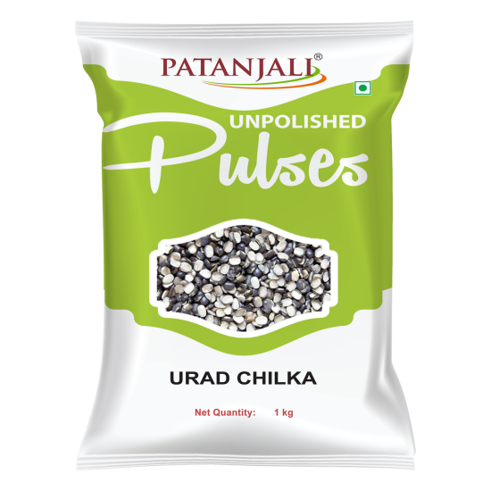 Patanjali Unpolished Urad Chilka 1 kg - Premium Quality Lentils