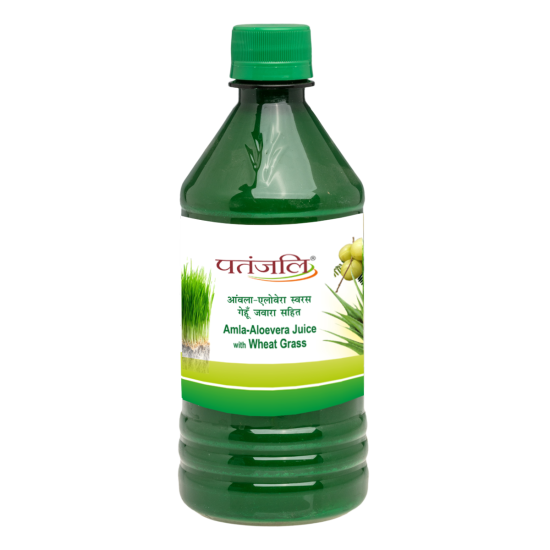 Patanjali Amla Aloevera with Wheatgrass Juice 500 ml - Natural Wellness Drink