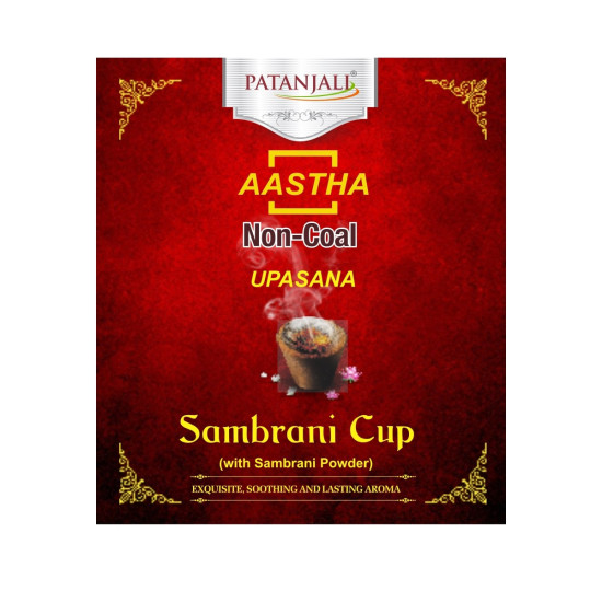 Patanjali Aastha Sambrani Cup – Natural Incense for Pooja, Meditation & Air Purification