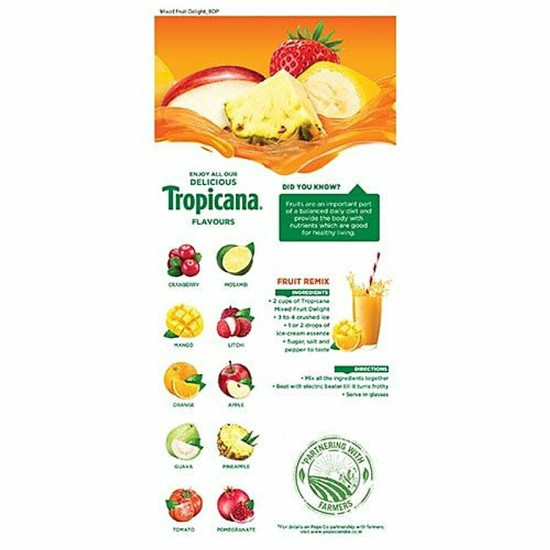 Tropicana Fruit Juice - Delight, Mixed Fruit 1 L - Refreshing Blend of Fruits