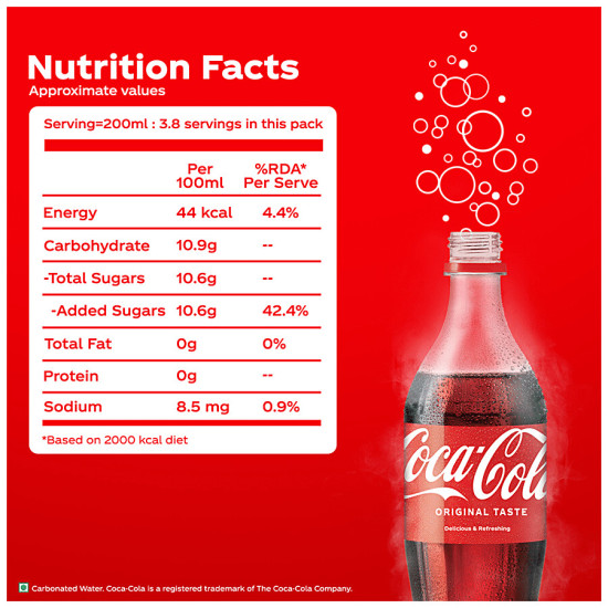 Coca Cola Soft Drink 750 ml - Refreshing Original Taste