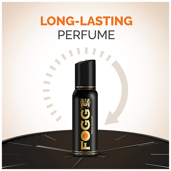 Fogg Black Series Fresh Woody Perfume Body Spray For Men - Long Lasting & No Gas Deodorant 120 ml