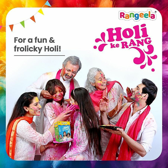 Rangeela Holi Ke Rang - 4 Fluorescent Shades Of Holi Colours 240 g - Safe & Washable