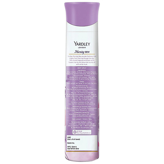Yardley London Morning Dew Refreshing Body Spray - 90% Naturally Derived