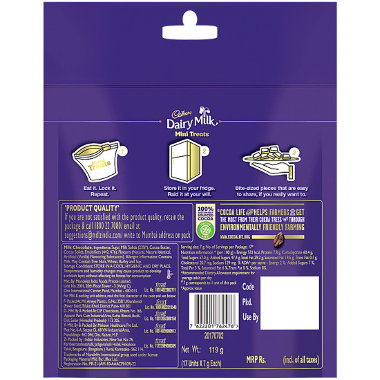 Cadbury Dairy Milk Minis Chocolate Home Treats Pack 119 g - Creamy Delight