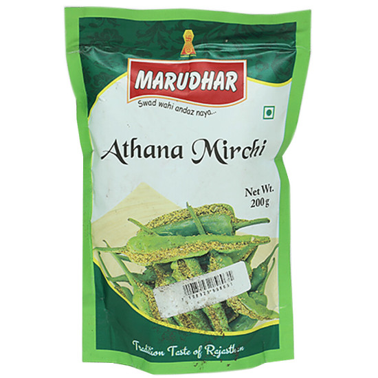 Marudhar Pickle - Athana Mirchi-Green 200 g - Authentic Rajasthani Flavor