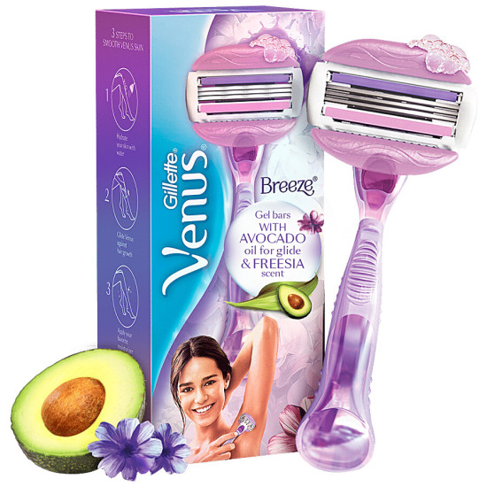 Gillette Venus Breeze Hair Removal Razor - Gel Bar with Avocado Oils