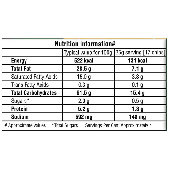 Pringles Potato Chips - Peri Peri Flavoured, Crunchy & Crispy 102 g