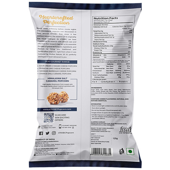 4700BC Gourmet Popcorn - Himalayan Salt Caramel 125 g - Exquisite Gourmet Snack