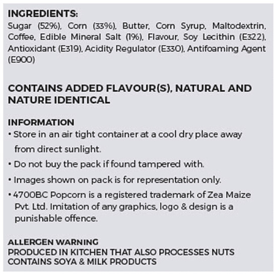 4700BC Gourmet Popcorn - Himalayan Salt Caramel 125 g - Exquisite Gourmet Snack