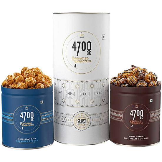 4700BC Gourmet Popcorn - Himalayan Salt Caramel & Nutty Tuxedo Chocolate 275g