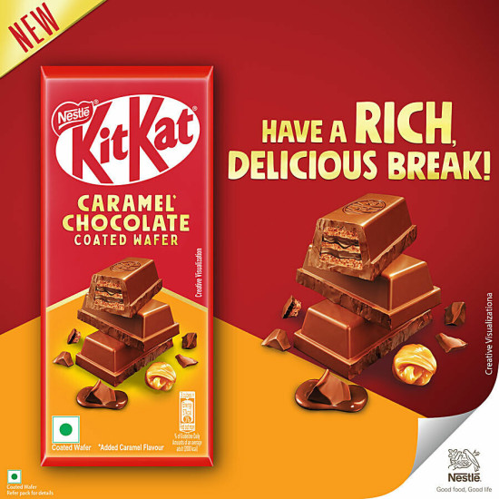 Nestle Kitkat Caramel Chocolate Coated Wafer 50 g - Delicious Break