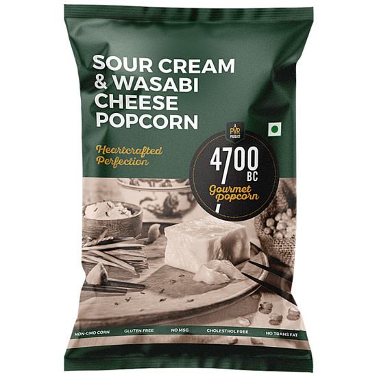 4700BC Gourmet Popcorn - Sour Cream & Wasabi Cheese 35 g - Unique Flavor Experience