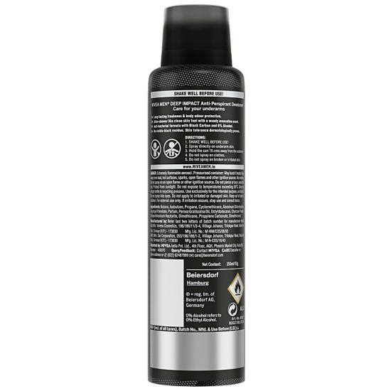 NIVEA Deodorant - Deep Impact Freshness 150 ml - 48-Hour Protection