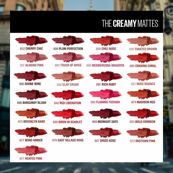Maybelline New York Colour Sensational Creamy Matte Lipstick - Non-Drying Formula