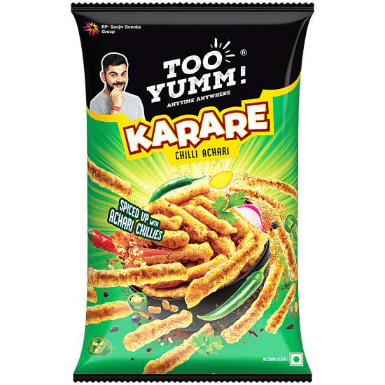 Too Yumm! Chilli Achari Flavour Karare Namkeen 70g - Bold & Spicy Snack Too Yumm! Chilli Achari Flavour Karare Namkeen 70g - Bold & Spicy Snack