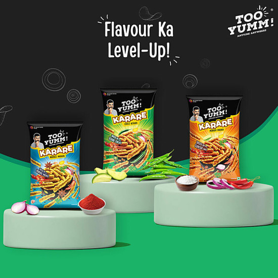 Too Yumm! Chilli Achari Flavour Karare Namkeen 70g - Bold & Spicy Snack Too Yumm! Chilli Achari Flavour Karare Namkeen 70g - Bold & Spicy Snack