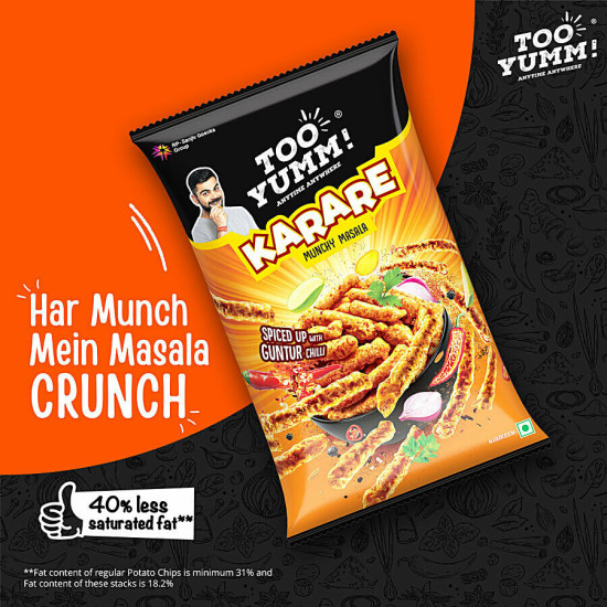 Too Yumm! Munchy Masala Flavour Karare Namkeen 70g - Healthy & Flavorful Snack
