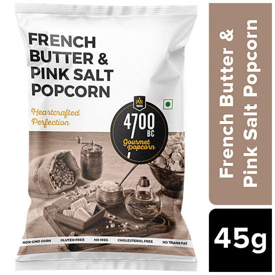 4700BC Gourmet Popcorn - French Butter & Pink Salt 45 g - Deliciously Crafted Snack