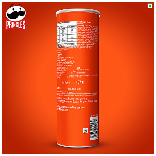 Pringles Potato Chips - Desi Masala Tadka Flavour, Crunchy & Crispy
