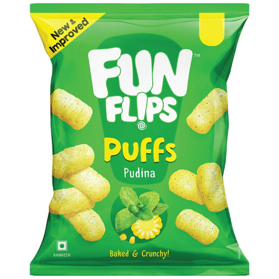 Fun Flips Puffs - Pudina, Baked, 18 g - Healthy Snack Option