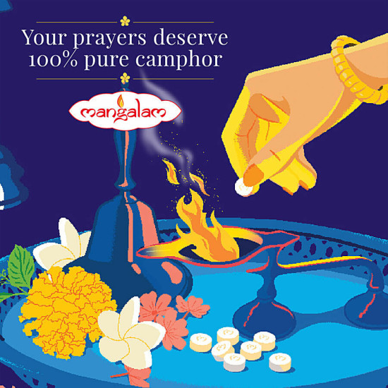 Mangalam Pure Camphor - Leaves No Residue & Purifies Ambience