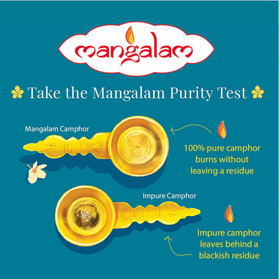 Mangalam Pure Camphor - Leaves No Residue & Purifies Ambience