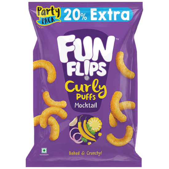 Fun Flips Curly Puffs - Mocktail, Baked & Crunchy Healthy Snacks