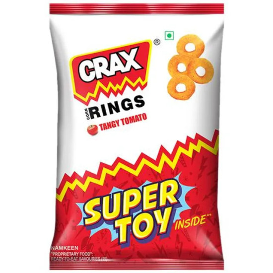 Crax Rings - Tangy Tomato, Yummy Snack - Delicious Corn Snack