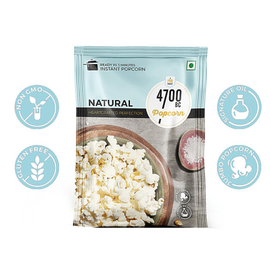 4700BC Instant Popcorn - Natural & Healthy Snack with Himalayan Salt