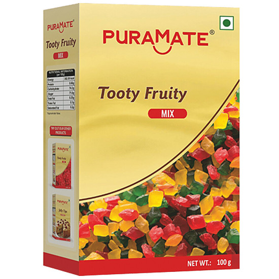 Puramate Tooty Fruity Mix 100 g - Colorful Dessert Garnish